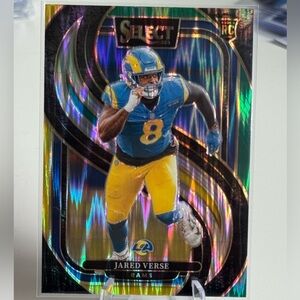 2024 Jared Verse Green and Black Rookie Shock Panini Select Prizm Mint condition